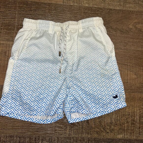 Southern Marsh White/Blue Swim Trunks Boys Small - Picture 1 of 6